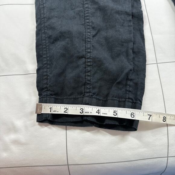 Athleta Pants Womens Medium Petite Black Retreat Linen High Rise Ankle Travel - Picture 13 of 13